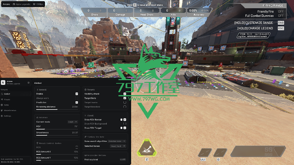 APEX【ARCANE】透视自瞄换肤自动身法全图雷达中文菜单