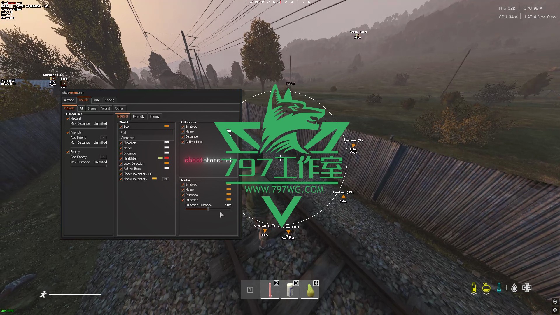 DAYZ辅助透视自瞄【CHUDVISION】复制-子弹TP-灵魂出窍等